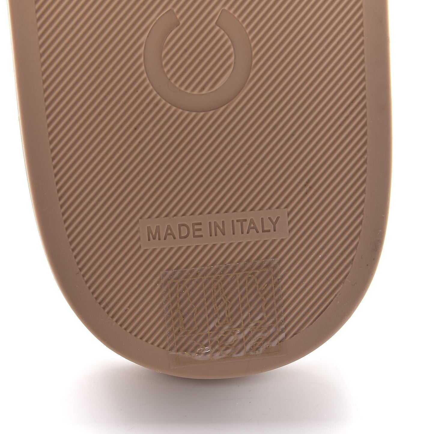 Felt Pearl Lambskin Chain Flat Sandals 39 Beige