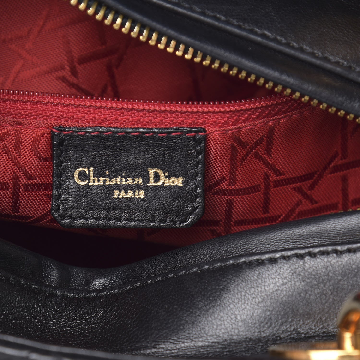 Christian Dior Lambskin Cannage Medium Lady Dior Black 6 of 12