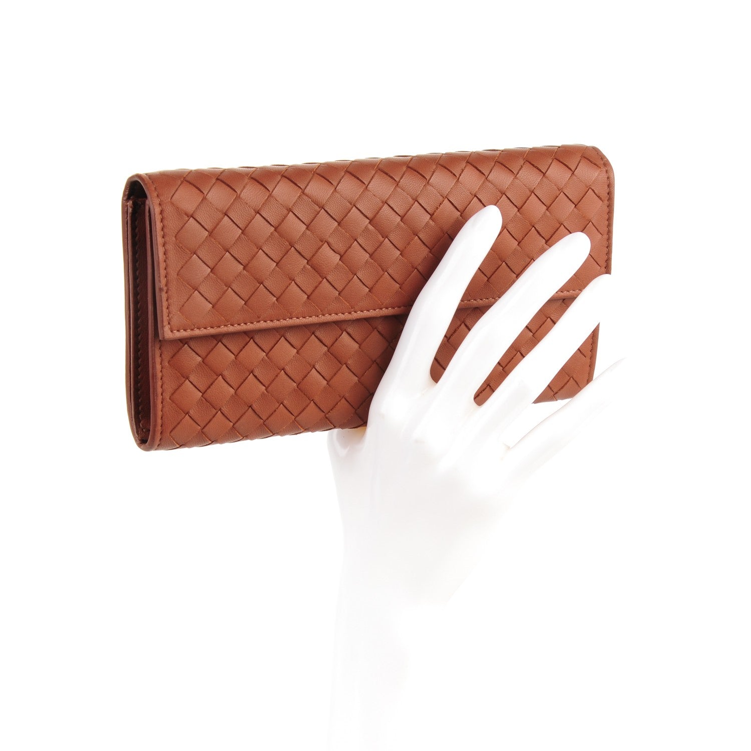 Bottega Veneta Nappa Intrecciato Continental Flap Wallet Copper 2 of 8