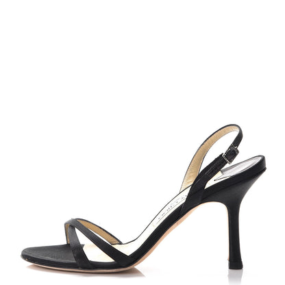 Jimmy Choo Satin India Sandals 36 Black 1 of 11