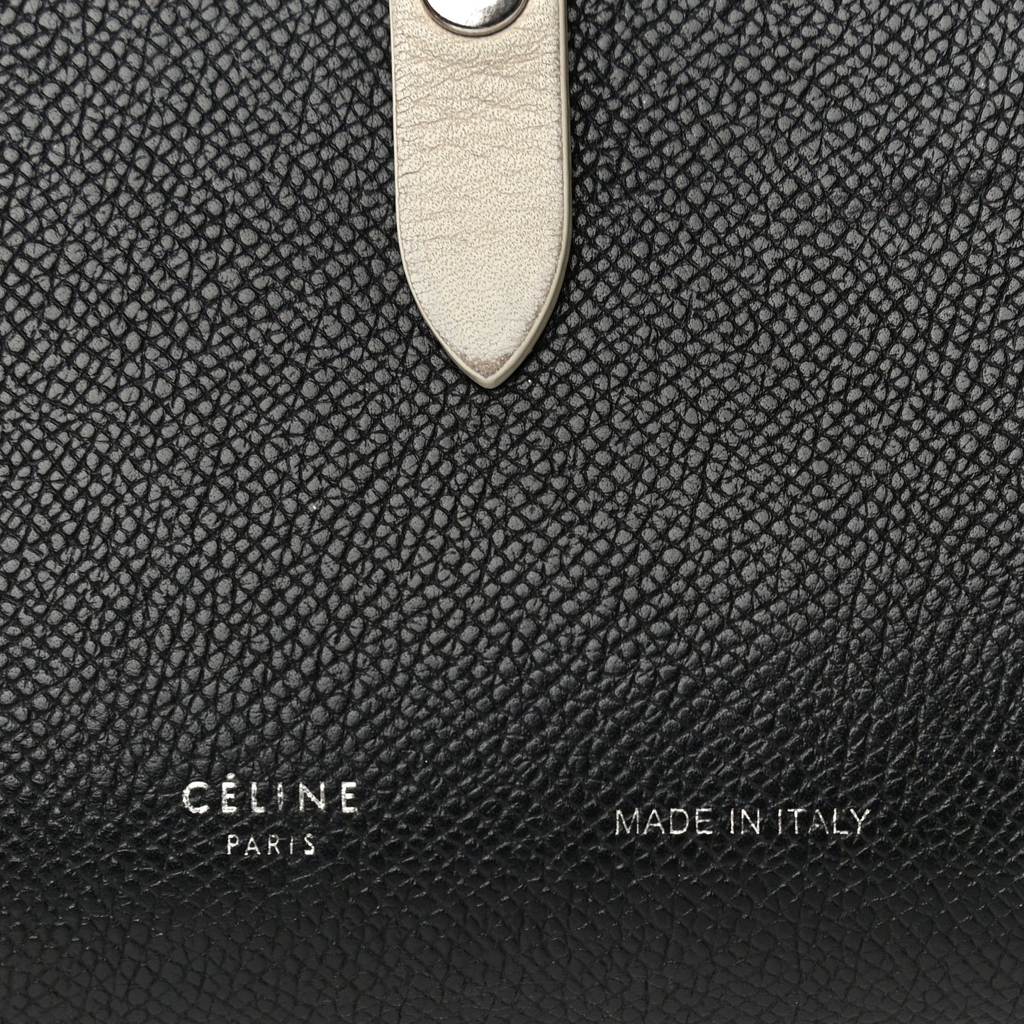 Grained Calfskin Large Multifunction Strap Wallet Black Chalk