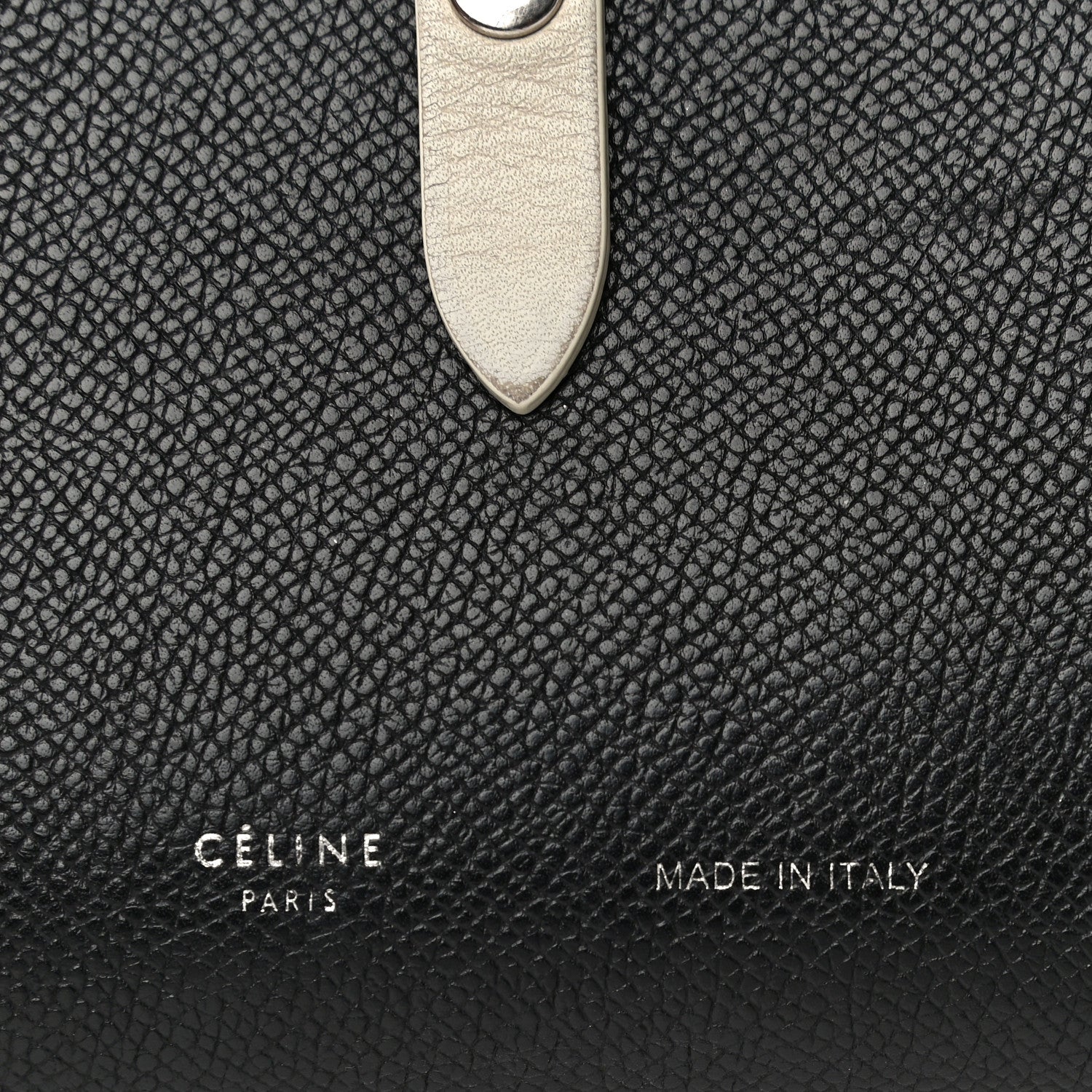 Celine Grained Calfskin Large Multifunction Strap Wallet Black Chalk 10 of 24