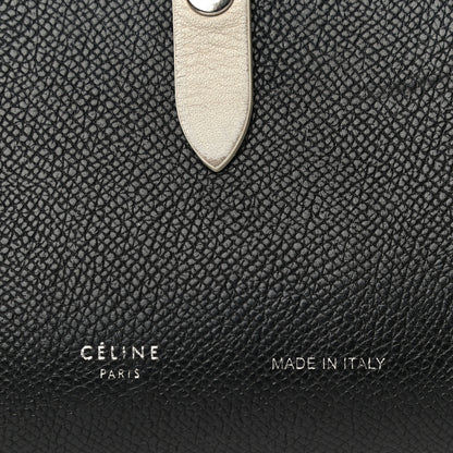 Celine Grained Calfskin Large Multifunction Strap Wallet Black Chalk 10 of 24