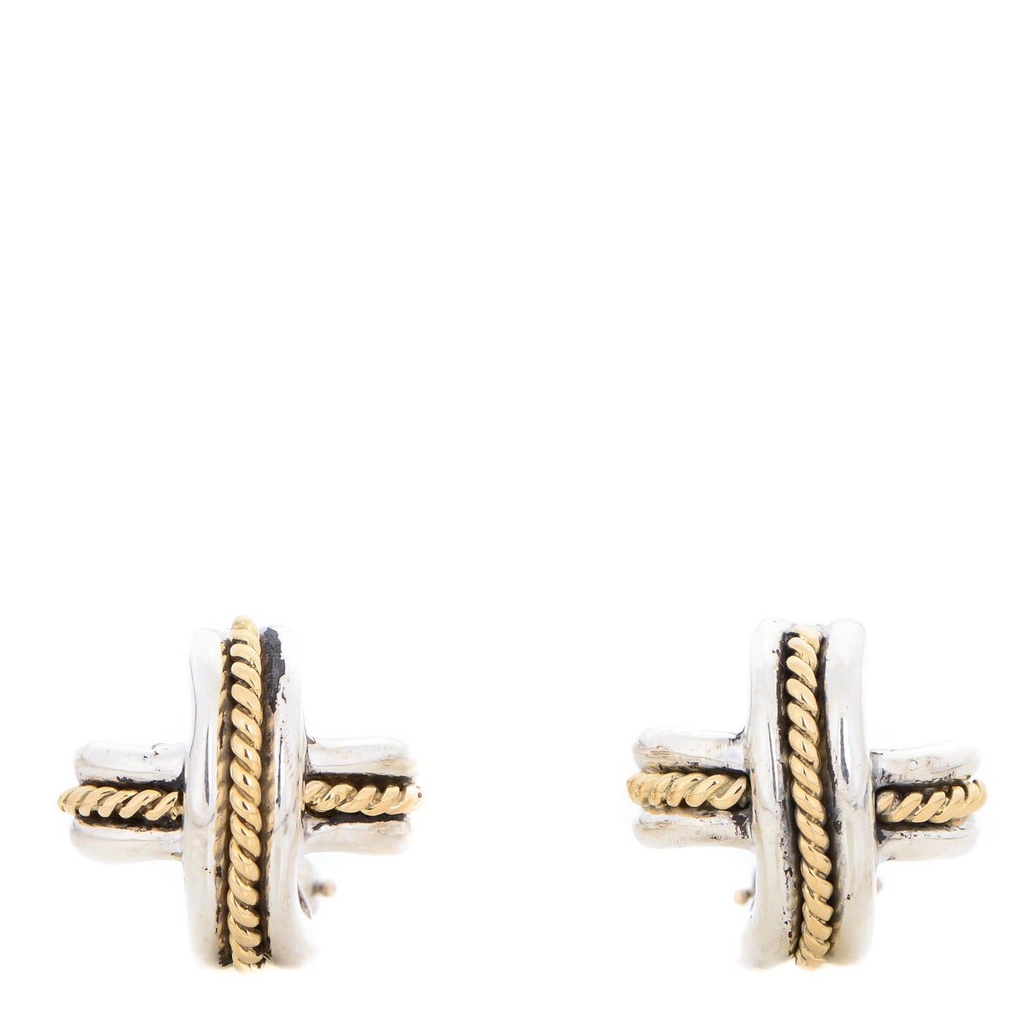 Sterling Silver 18K Yellow Gold Signature X Earrings
