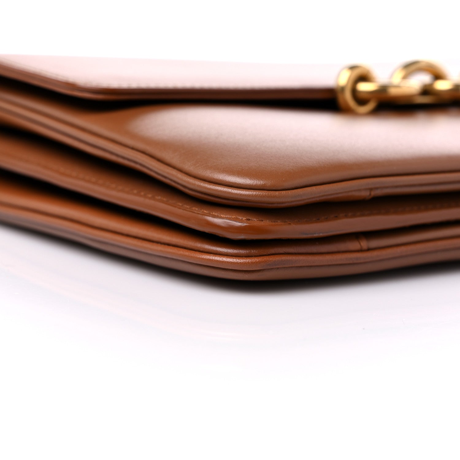 Saint Laurent Smooth Calfskin Le Maillon Satchel Brown 9 of 13