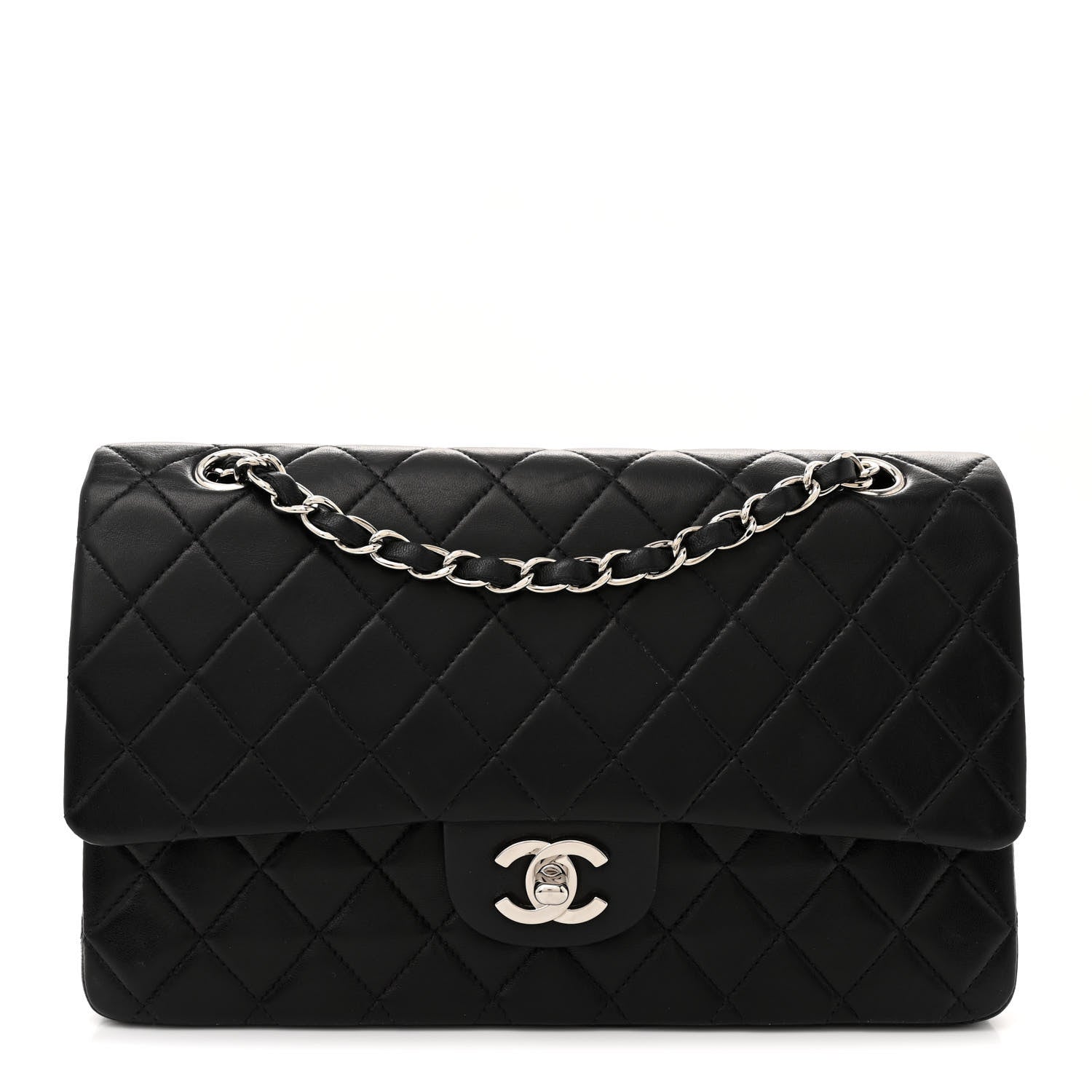 Chanel Lambskin Quilted Medium Double Flap Black 1 of 13