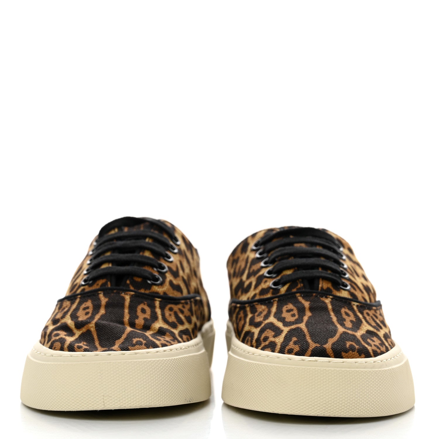 Saint Laurent Canvas Leopard Print Venice Low Top Sneakers 39 Black 2 of 9
