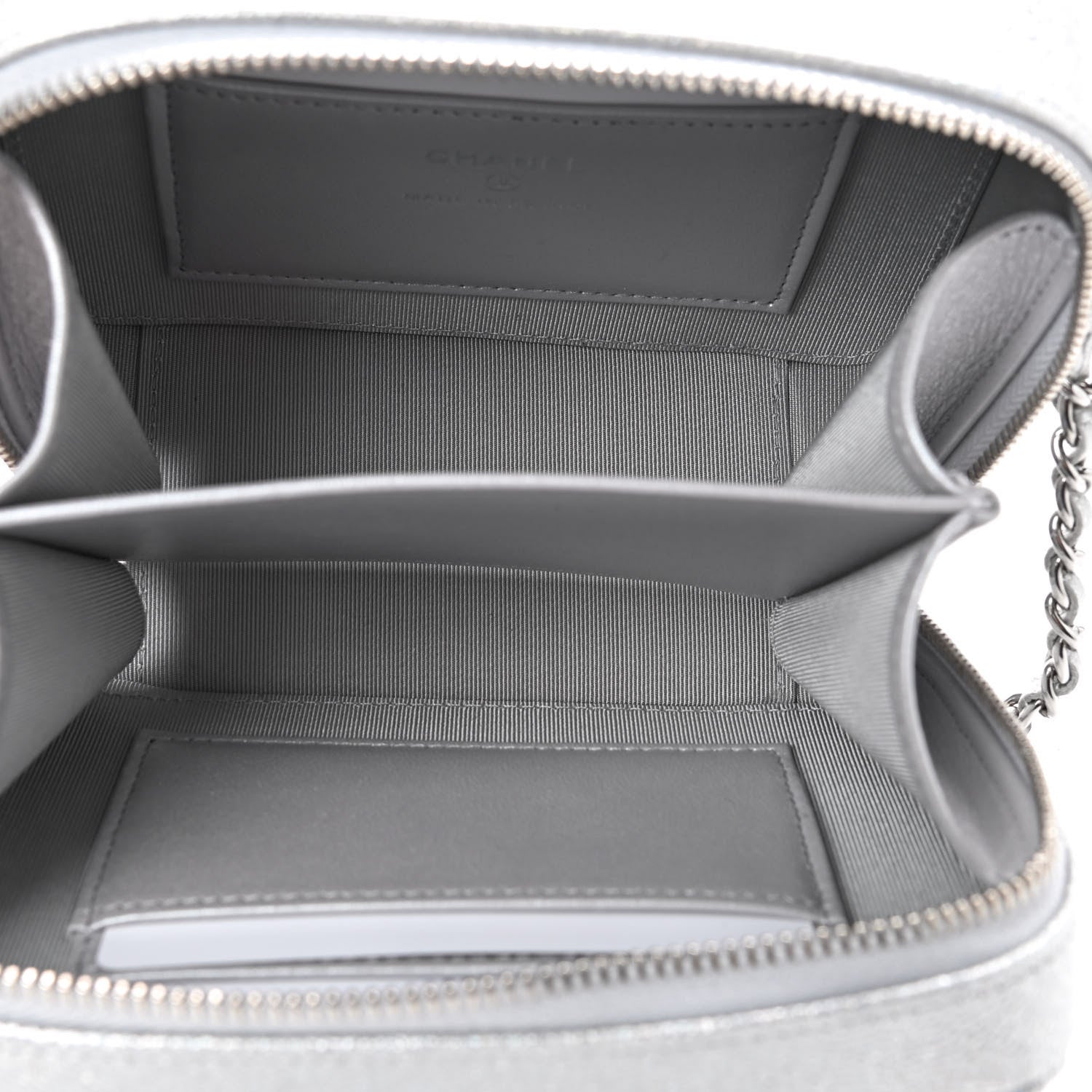 Chanel Metallic Caviar Quilted Camera Bag Silver 4 of 8