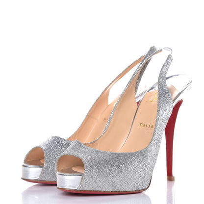 Christian Louboutin Glitter No Prive 120 Pumps 40 Silver 3 of 12