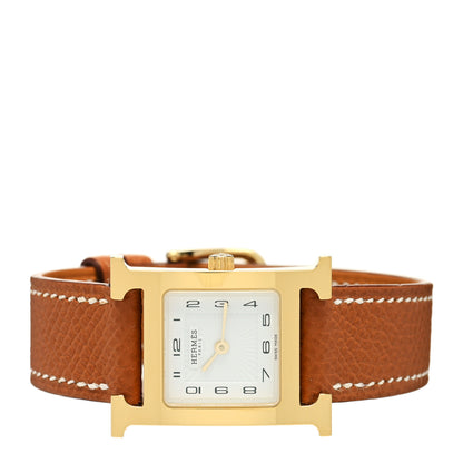 Hermes Stainless Steel Epsom 21mm Heure H Hour Quartz Watch Gold 2 of 5