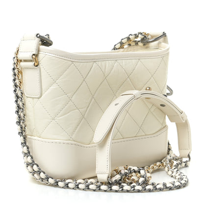 Chanel Aged Calfskin Quilted Small Gabrielle Hobo White 2 of 8