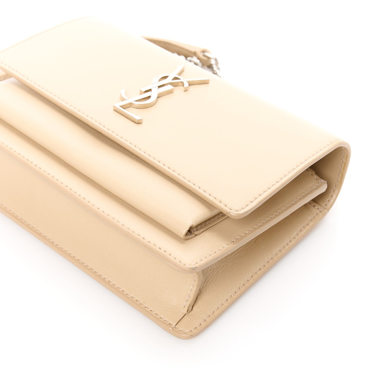 Calfskin Monogram Sunset Chain Wallet Nude Powder