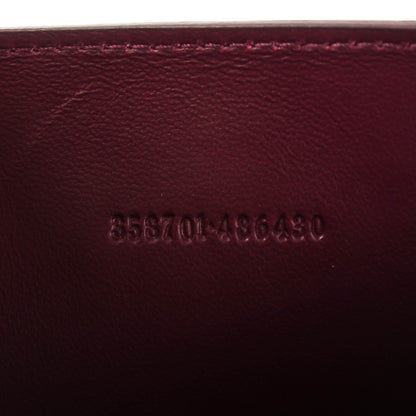 Alexander McQueen Calfskin Crocodile Embossed Skull Envelope Clutch Bordeaux 7 of 8