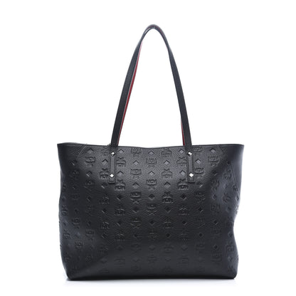 MCM Calfskin Ottomar Monogram Medium Klara Shopper Tote Black 1 of 10