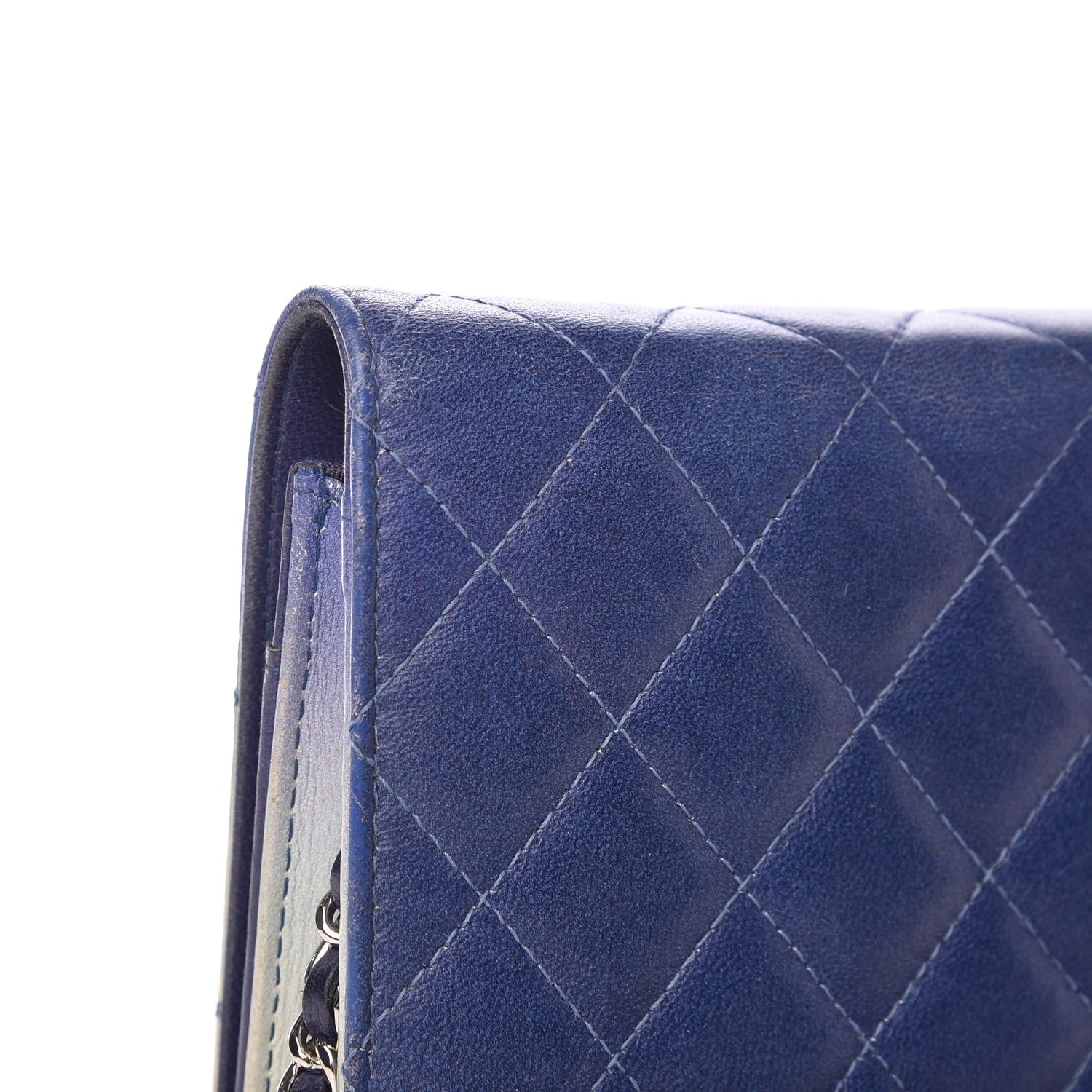 Chanel Lambskin Quilted Degrade Wallet On Chain WOC Purple White 10 of 12