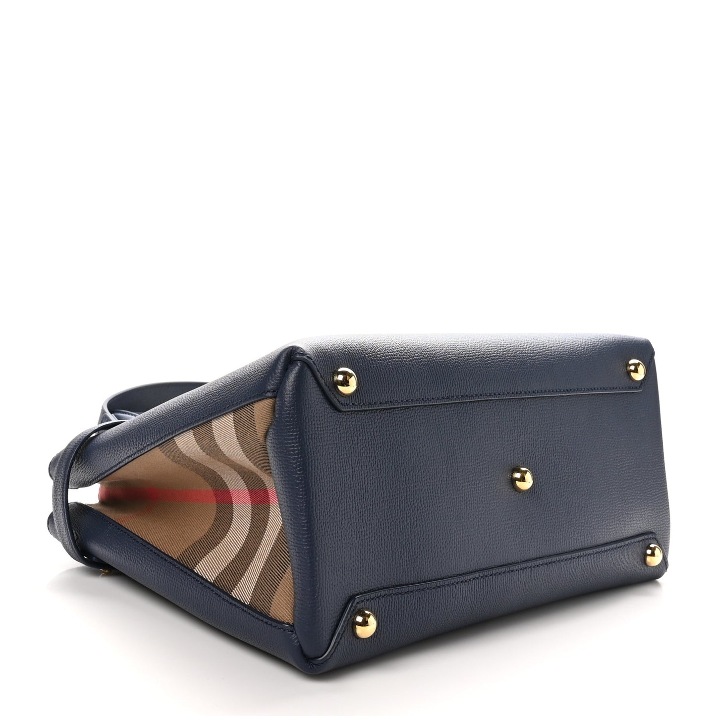 Derby Calfskin Vintage Check Medium Banner Tote Regency Blue