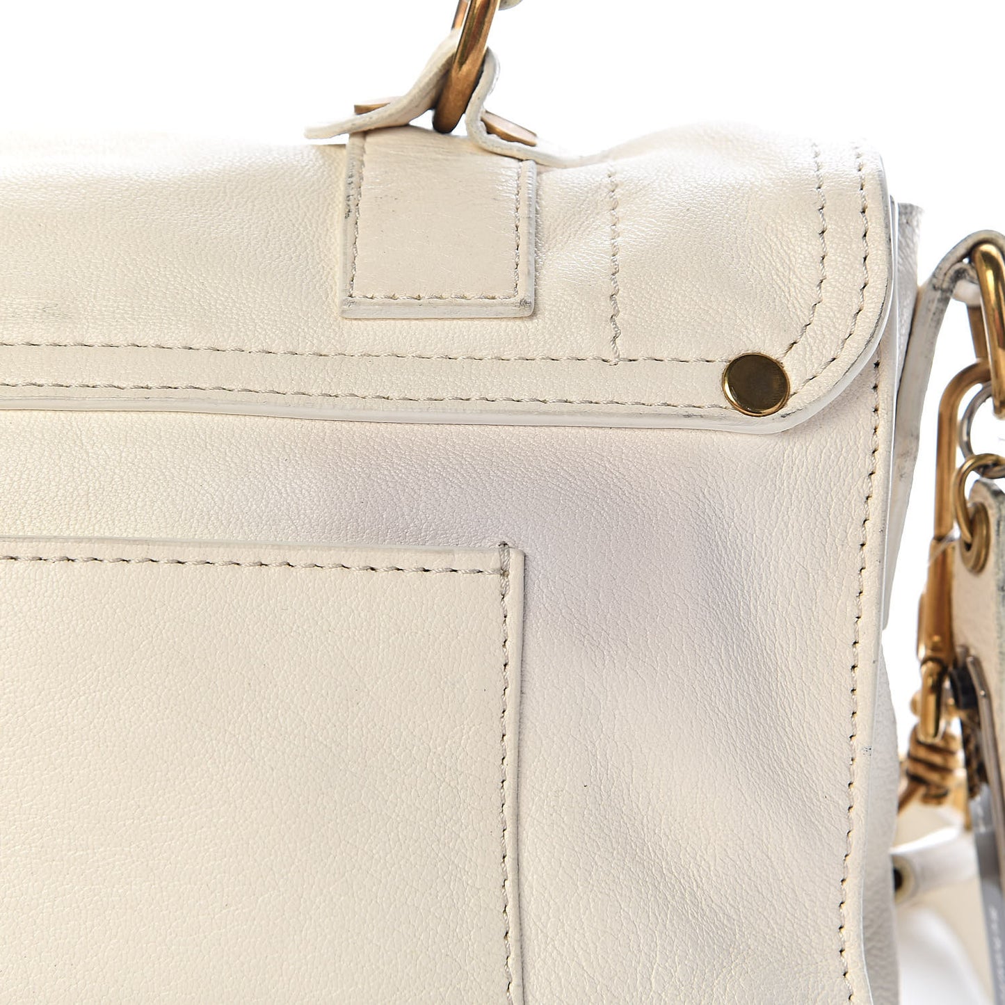 Lambskin Tiny PS1 Satchel White