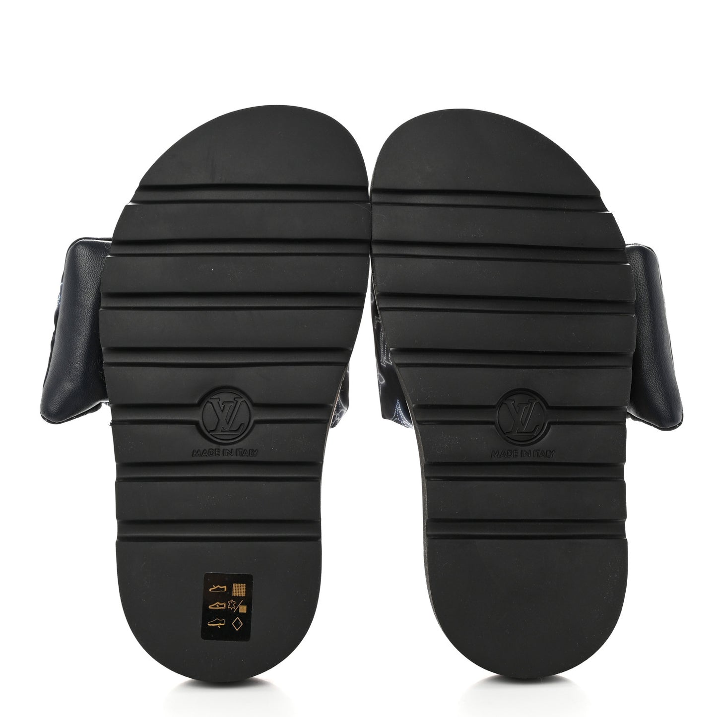 Nylon Monogram Womens Pool Pillow Comfort Mules 36 Navy Blue