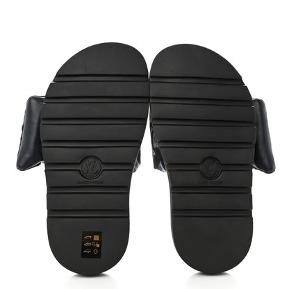 Louis Vuitton Nylon Monogram Womens Pool Pillow Comfort Mules 36 Navy Blue 5 of 8