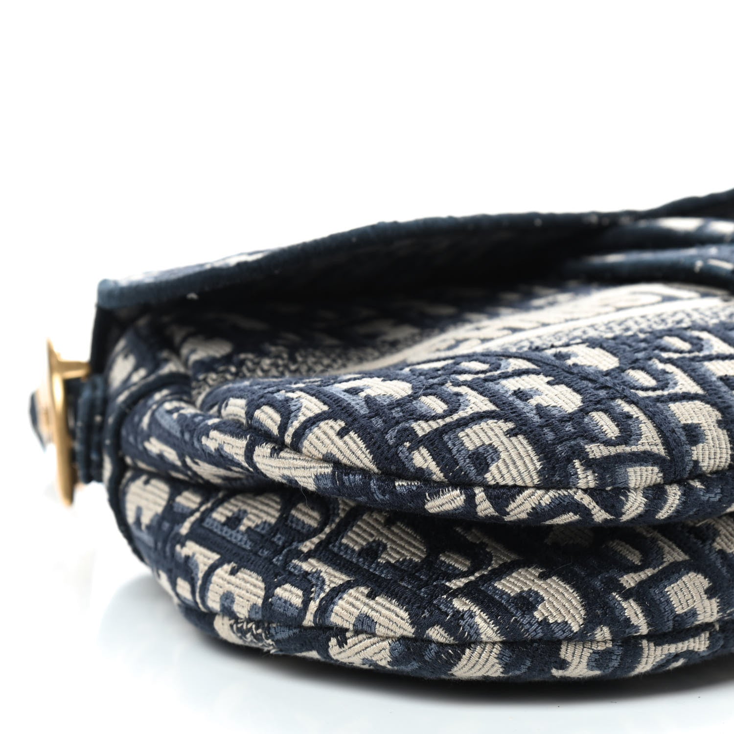Christian Dior Oblique Embroidered Saddle Bag Blue 5 of 8