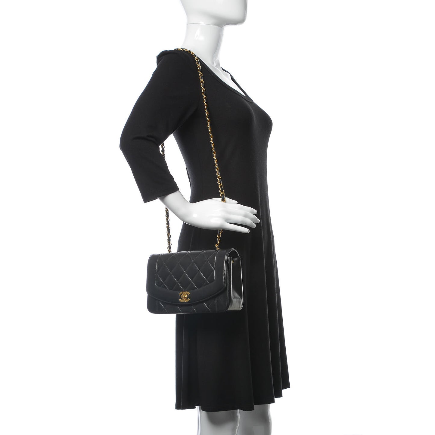 Lambskin Quilted Small Single Flap Black