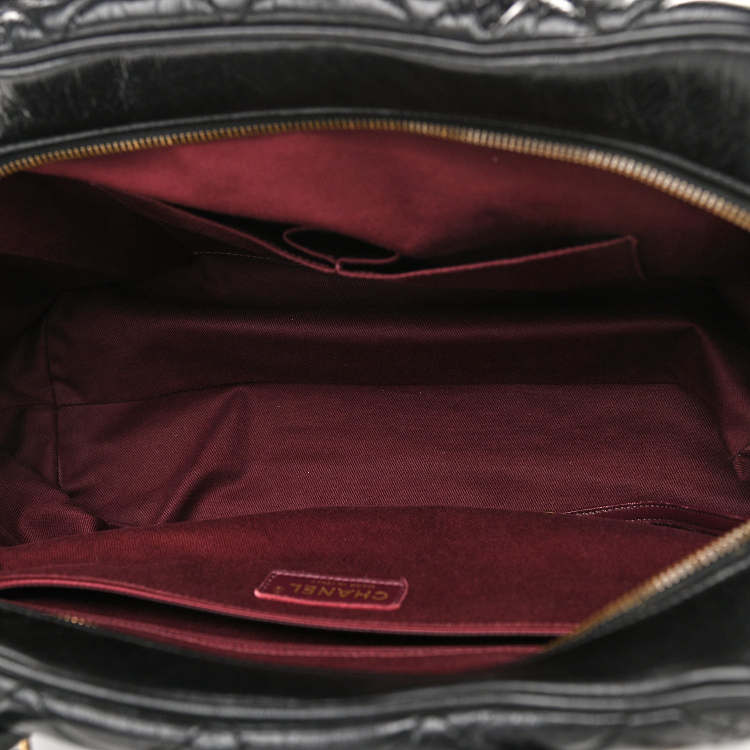 Chanel Glazed Calfskin Castle Rock Bowling Bag Black 5 of 9