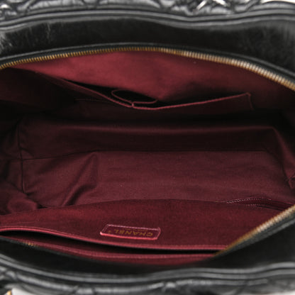 Chanel Glazed Calfskin Castle Rock Bowling Bag Black 5 of 9