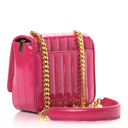 Saint Laurent Patent Matelasse Monogram Small Vicky Chain Bag Bubblegum 3 of 12