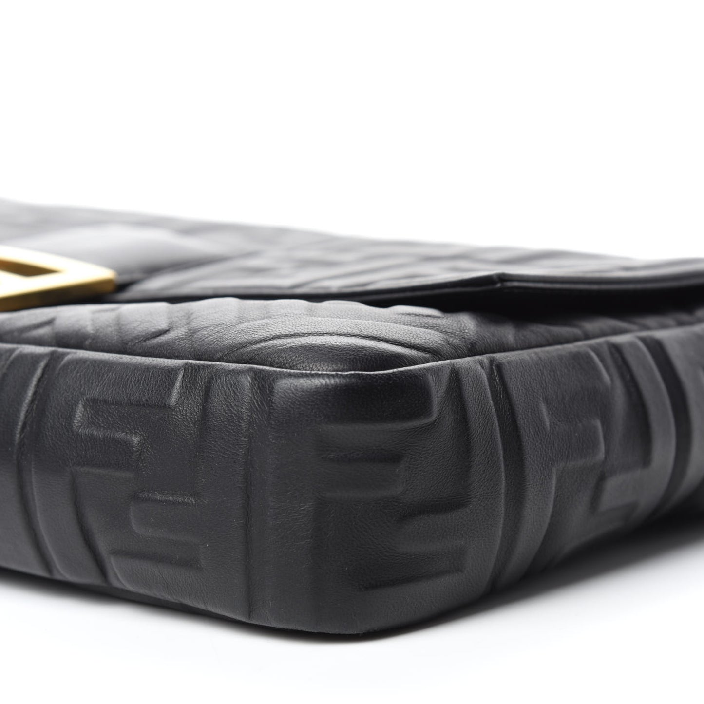 Nappa FF 1974 Embossed Large Baguette Black
