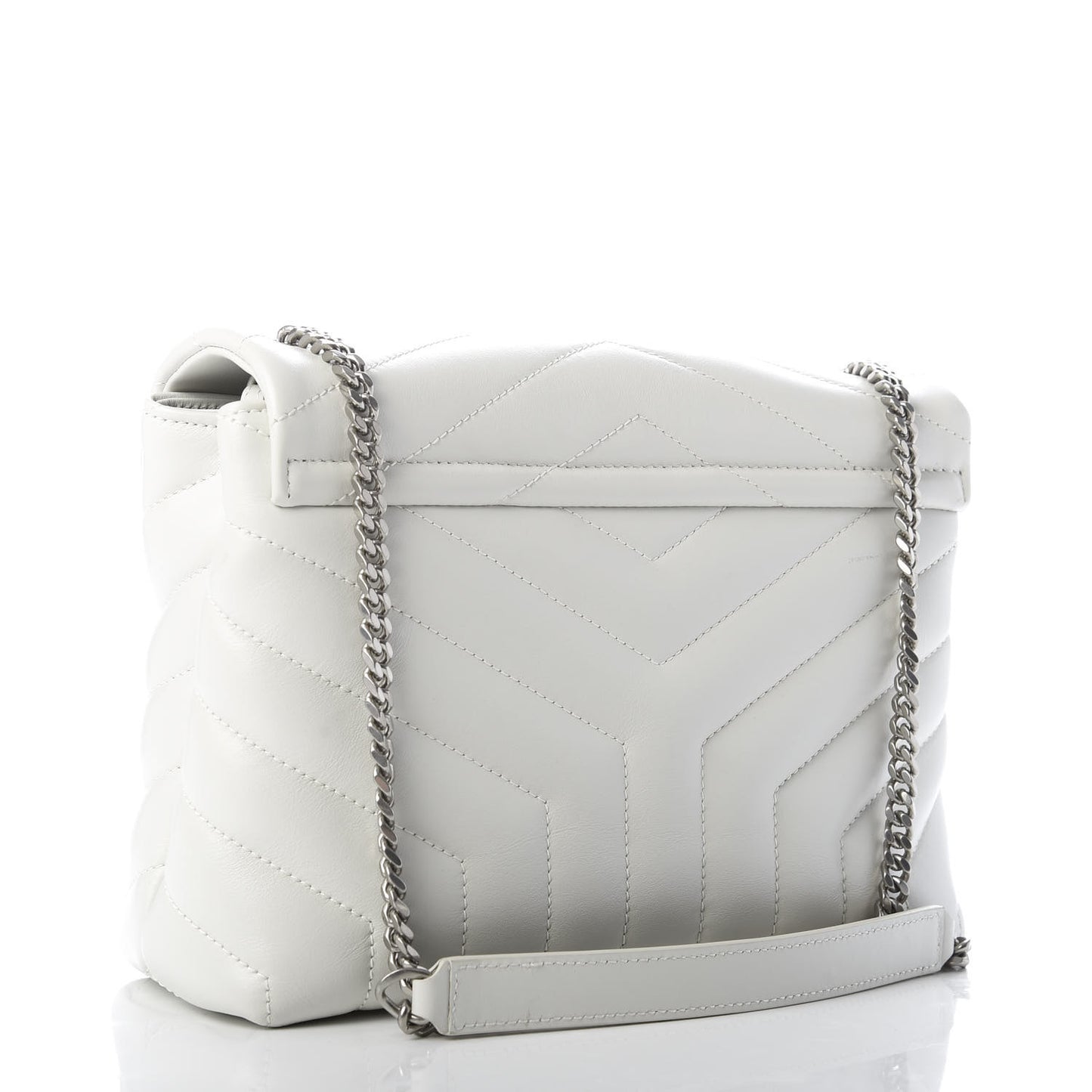 Calfskin Y Quilted Monogram Small Loulou Chain Satchel Granite