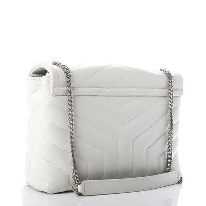 Saint Laurent Calfskin Y Quilted Monogram Small Loulou Chain Satchel Granite 3 of 9