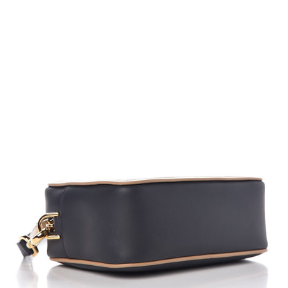 Fendi Vitello Century Matte Stamp Patch Bi-Color Mini Camera Case Blue Notte Amido Pink 4 of 8