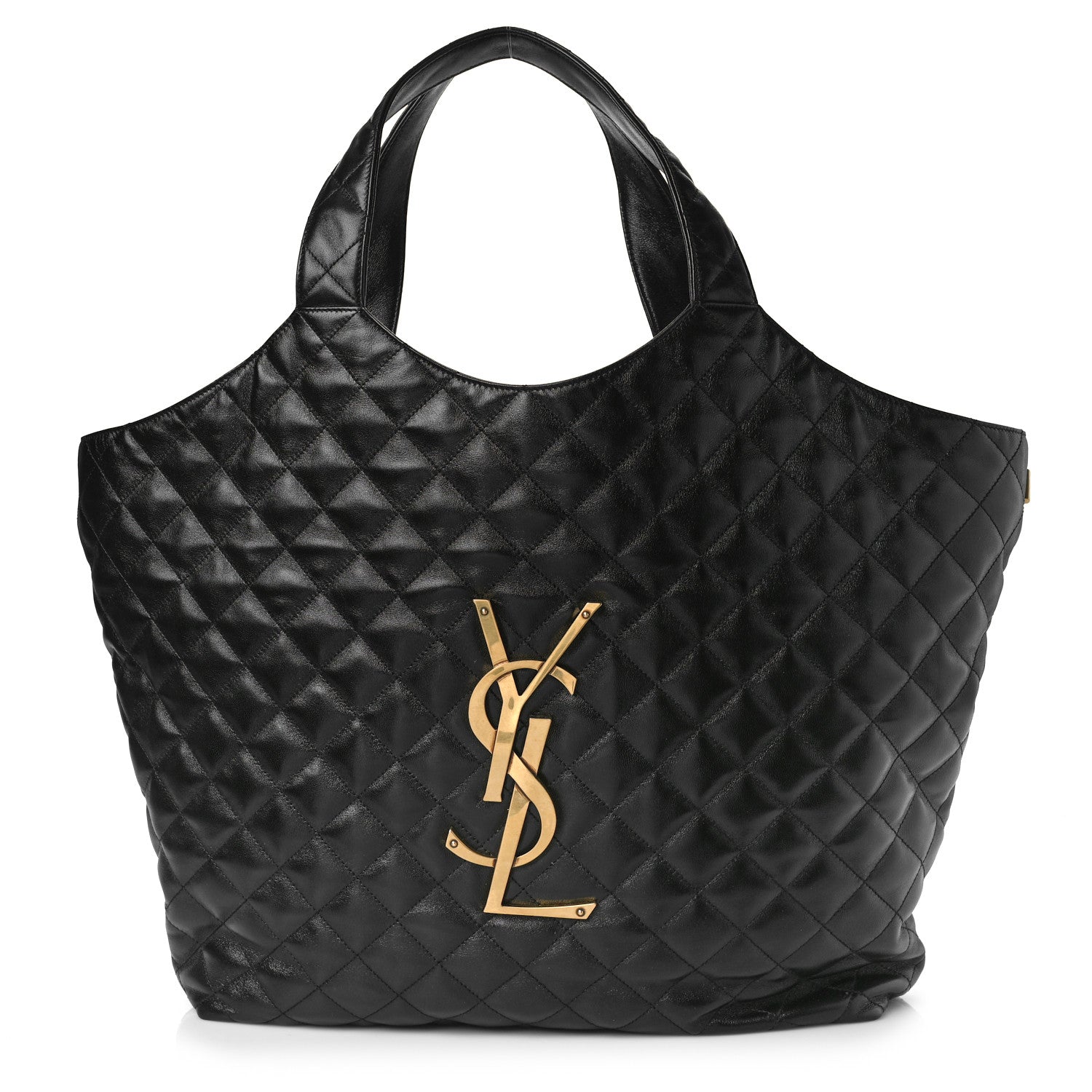 Saint Laurent Lambskin Quilted Maxi Icare Shopping Tote Black 1 of 8