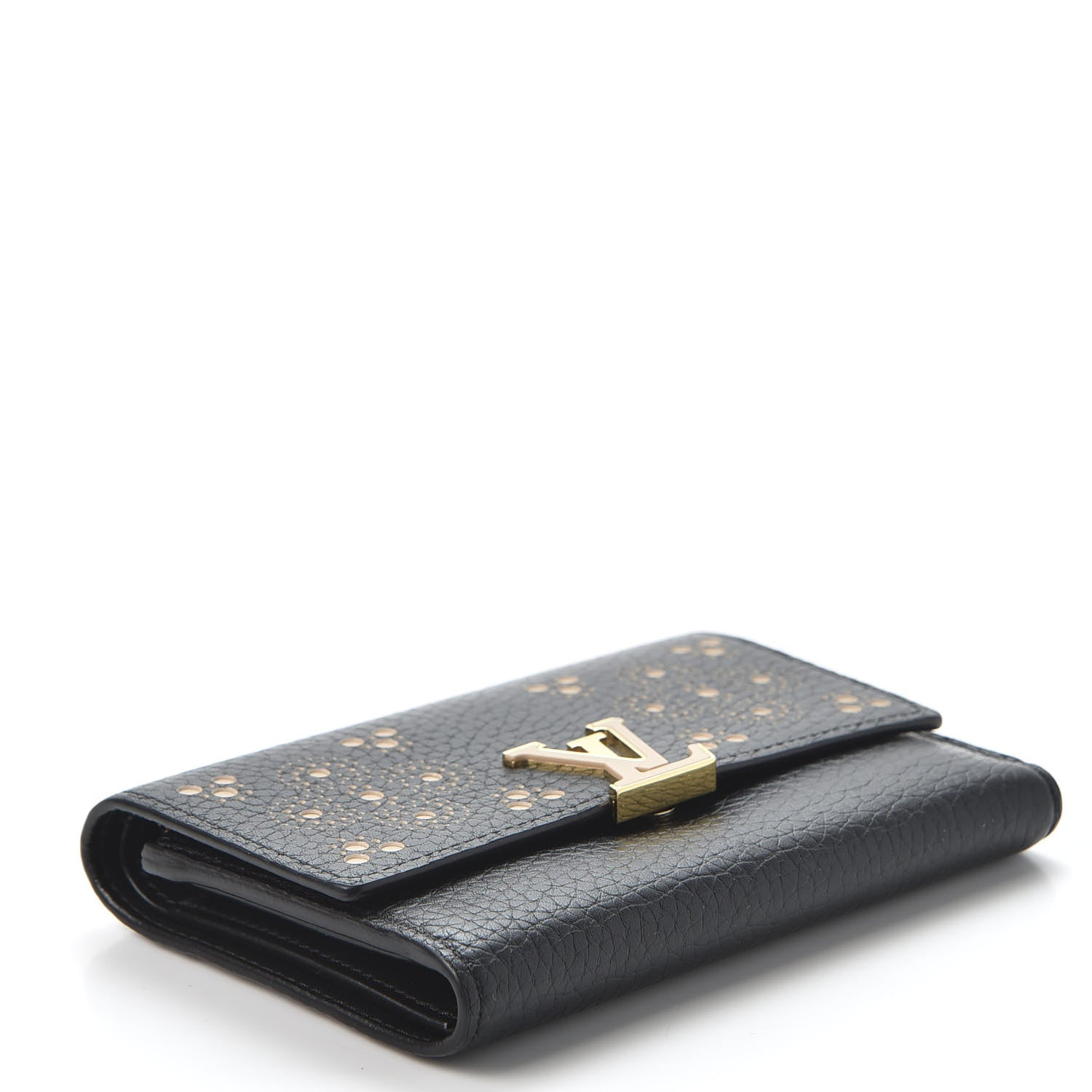 Louis Vuitton Taurillon Perforated Capucines Compact Wallet Black 4 of 11