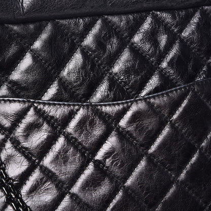 Chanel Metallic Aged Calfskin Quilted Medium Reissue Camera Case Black 9 of 15