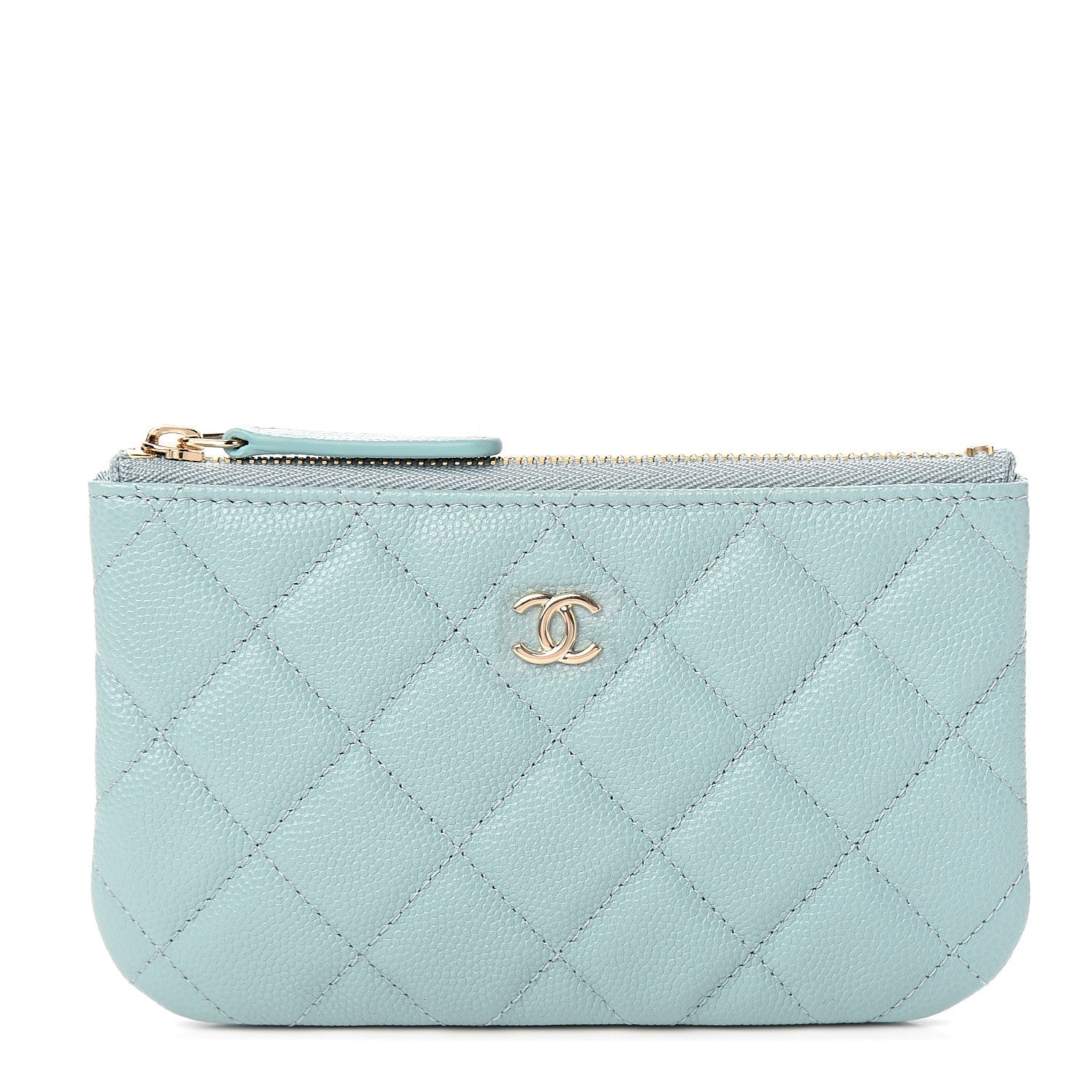 Chanel Caviar Quilted Small Cosmetic Case Light Blue 1 of 7