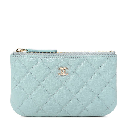 Chanel Caviar Quilted Small Cosmetic Case Light Blue 1 of 7