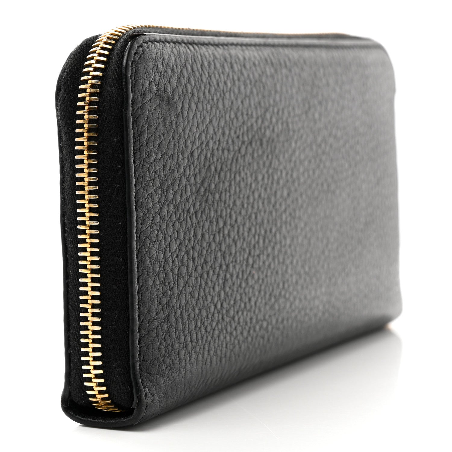 Prada Daino Bi-Color Zip Around Wallet Black Fuoco 3 of 14