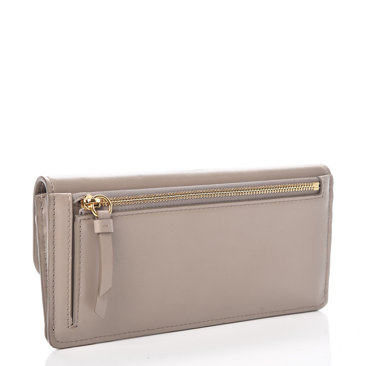 Smooth Calfskin Tess Long Wallet Motty Grey