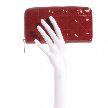 Christian Dior Patent Cannage Lady Dior Continental Wallet Red 2 of 8