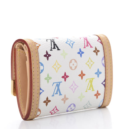 Louis Vuitton Monogram Multicolor Porte-Monnaie Plat Coin Purse White 2 of 6