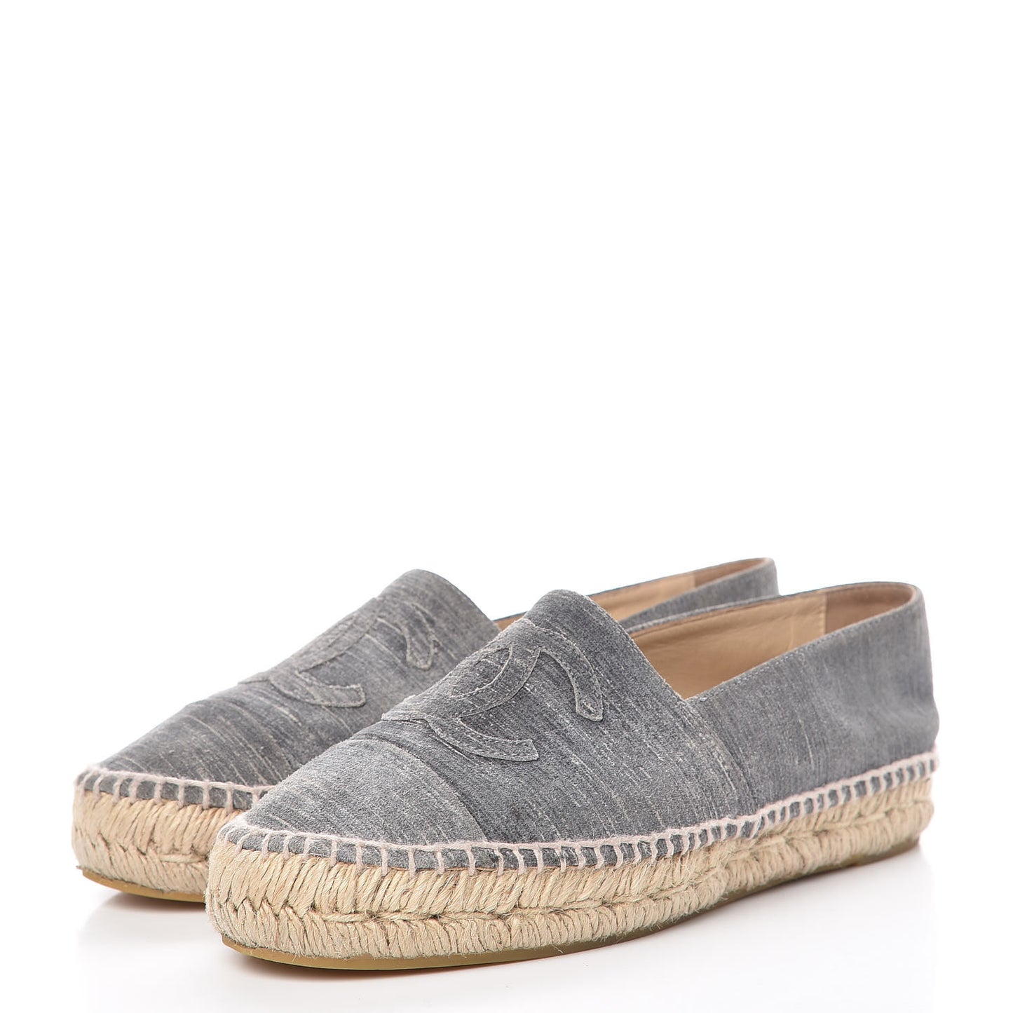 Striated Suede Espadrilles 37 Dark Grey