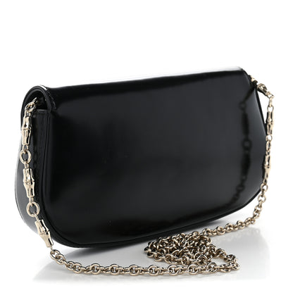 Gucci Shiny Calfskin Small Bamboo Night Bag Black 3 of 10