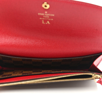 Louis Vuitton Damier Ebene Emilie Wallet Red 6 of 7