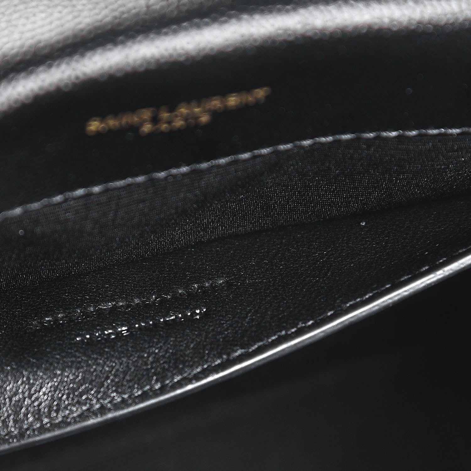 Saint Laurent Grain De Poudre Matelasse Chevron Medium Monogram Satchel Black 7 of 9