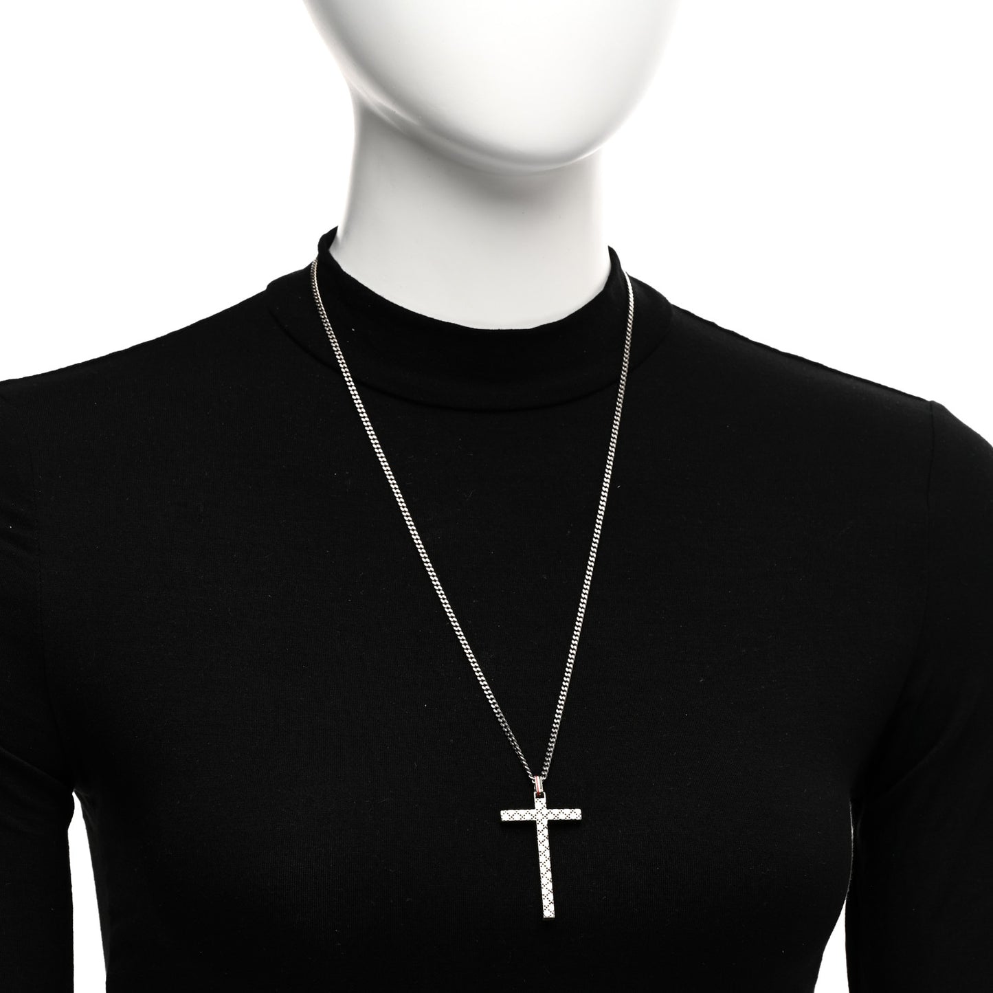 Sterling Silver Enamel Diamantissima Cross Pendant Necklace