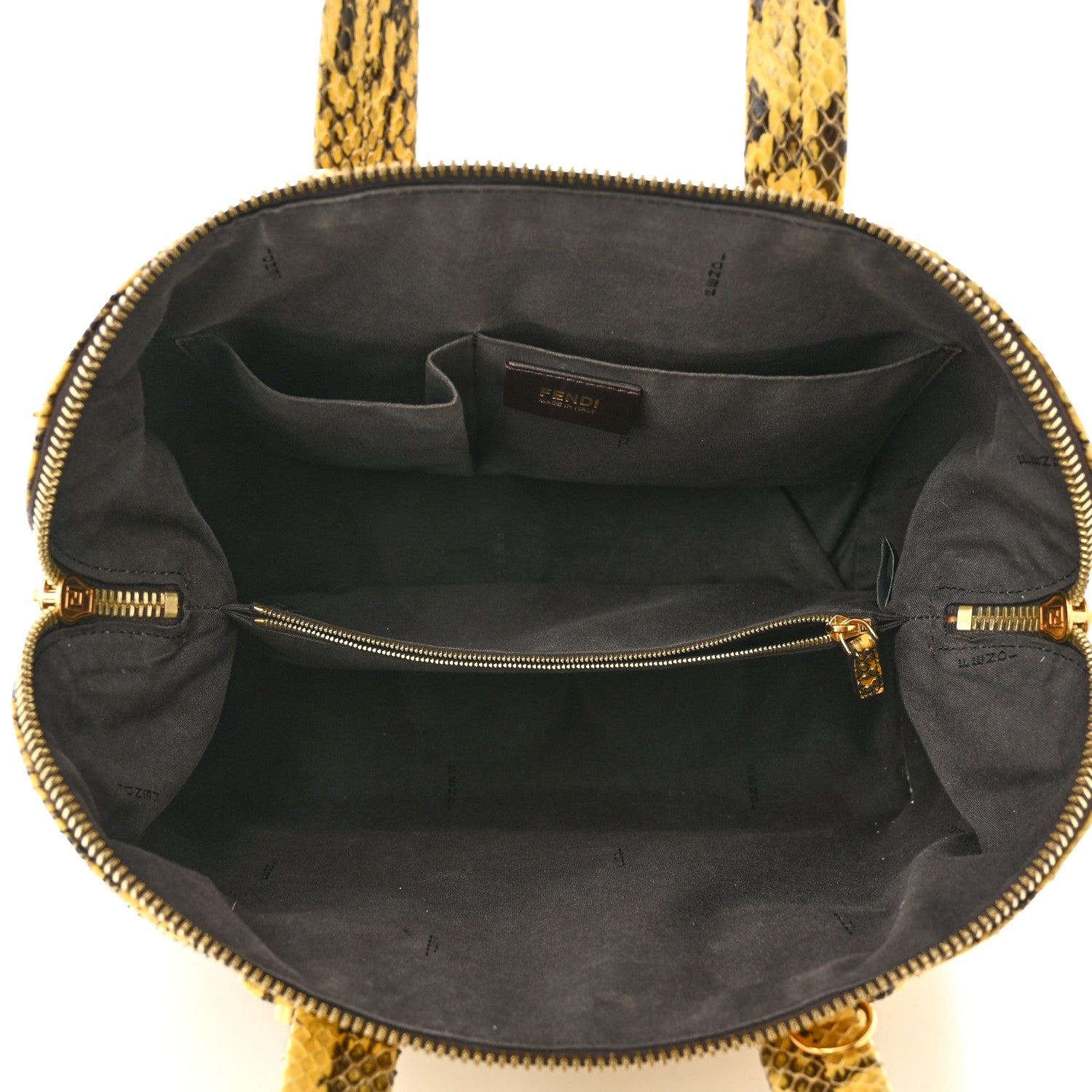 Fendi Snakeskin Small Chameleon Tote Yellow 5 of 10