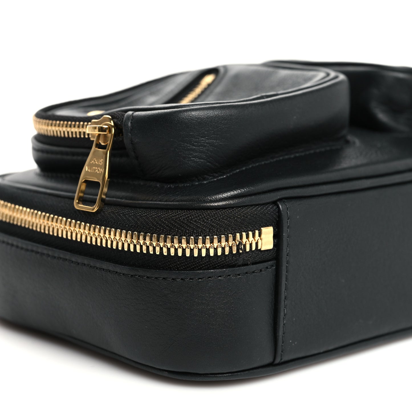 Calfskin Monogram Embossed Utility Crossbody Black