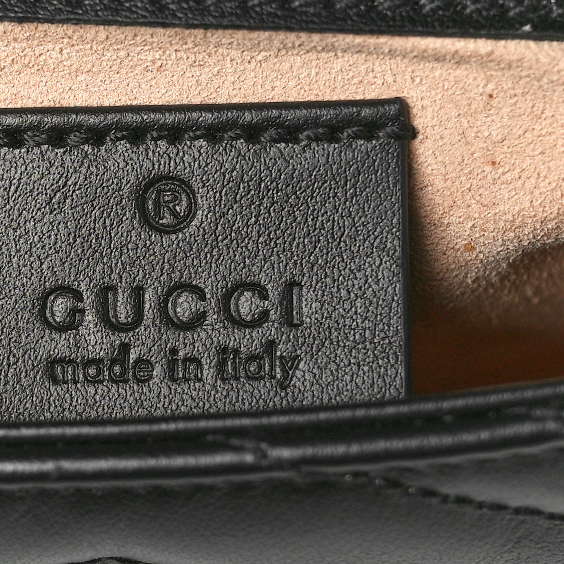 Gucci Calfskin Matelasse Super Mini GG Marmont Shoulder Bag Black 5 of 10