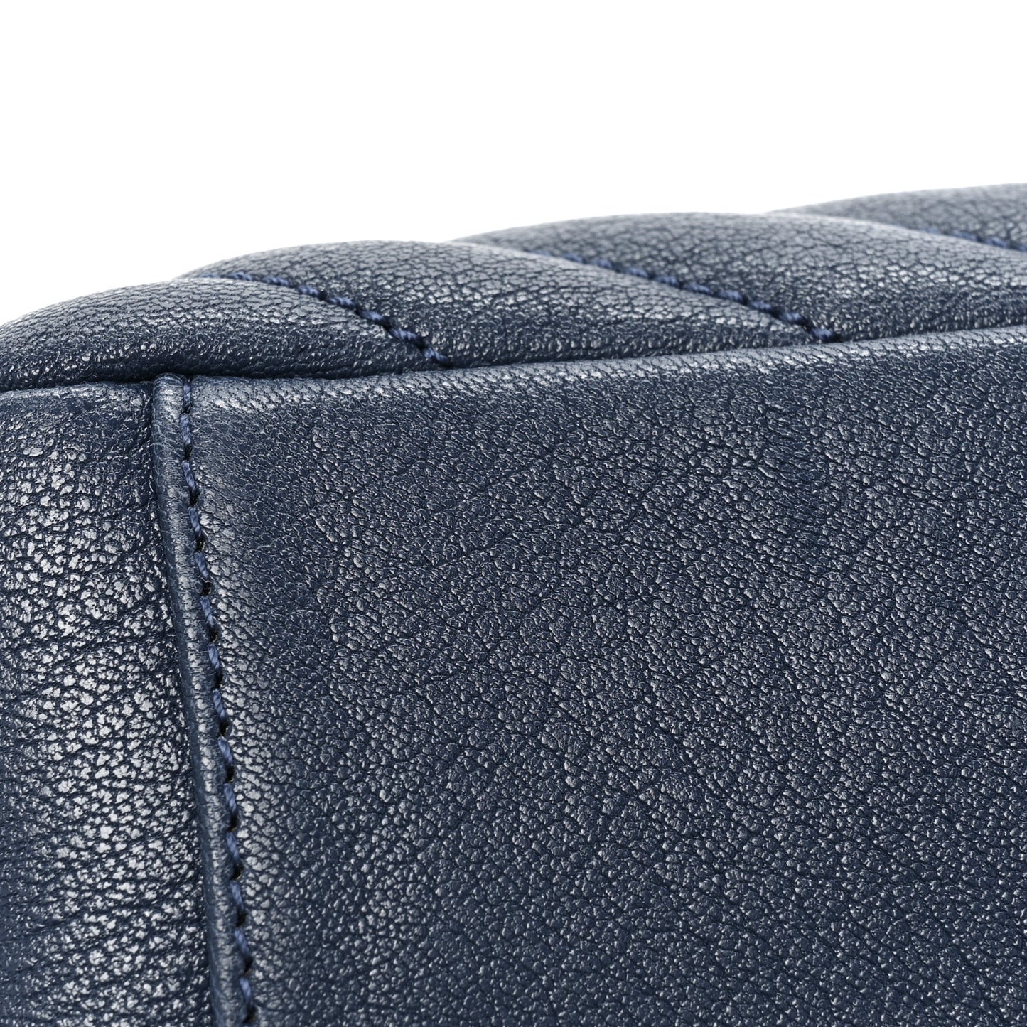 Sheepskin Matelasse Chevron Monogram Medium College Bag Navy